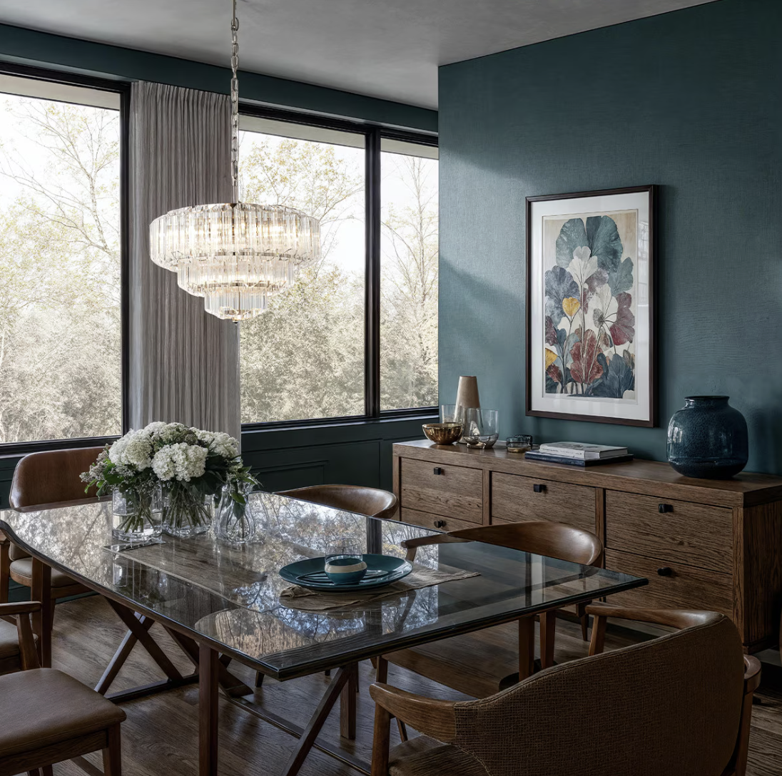 Calista 50cm 7LT Chandelier Bru/Nickel 1001637 - lifestyle