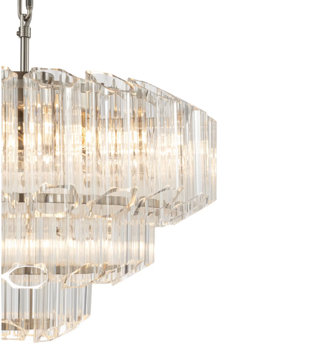 Calista 50cm 7LT Chandelier Bru/Nickel 1001637 - close up 