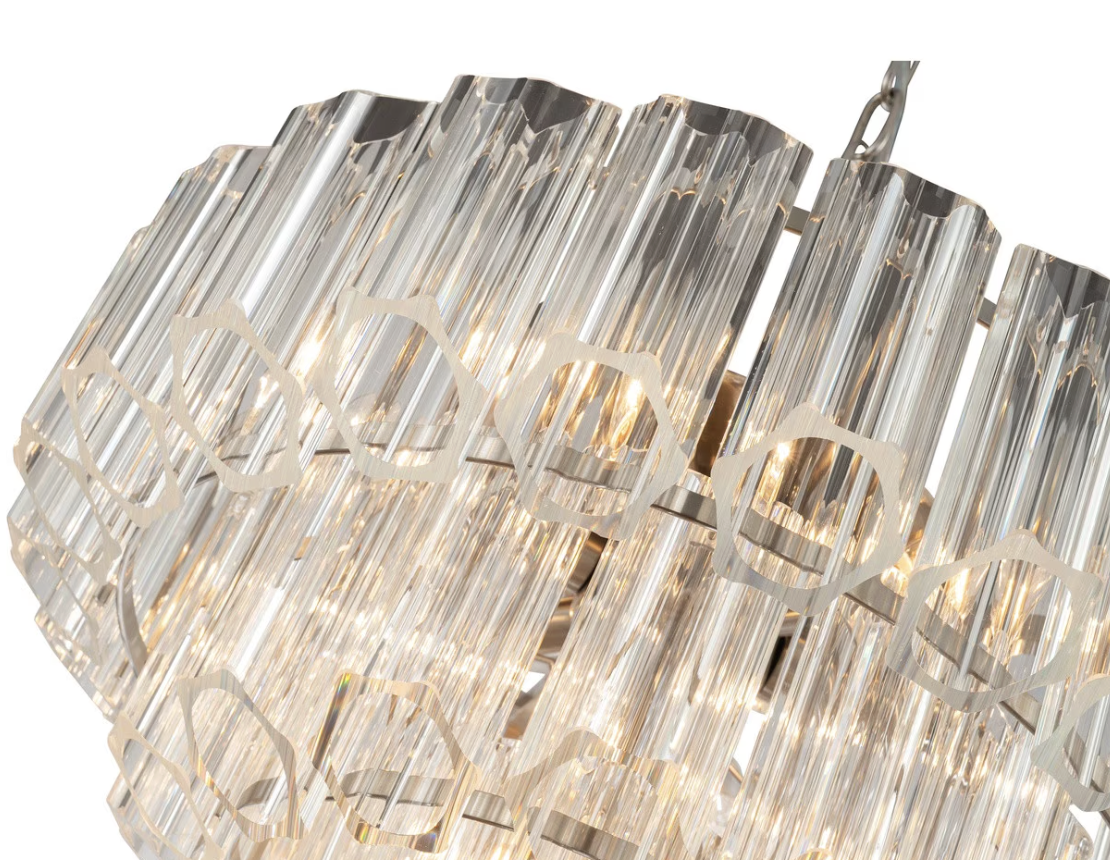 Calista 50cm 7LT Chandelier Bru/Nickel 1001637 - closee up 