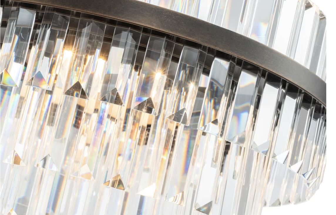 Evelyn 50cm 4LT Chandelier Ant Brass 1001630 - close up 