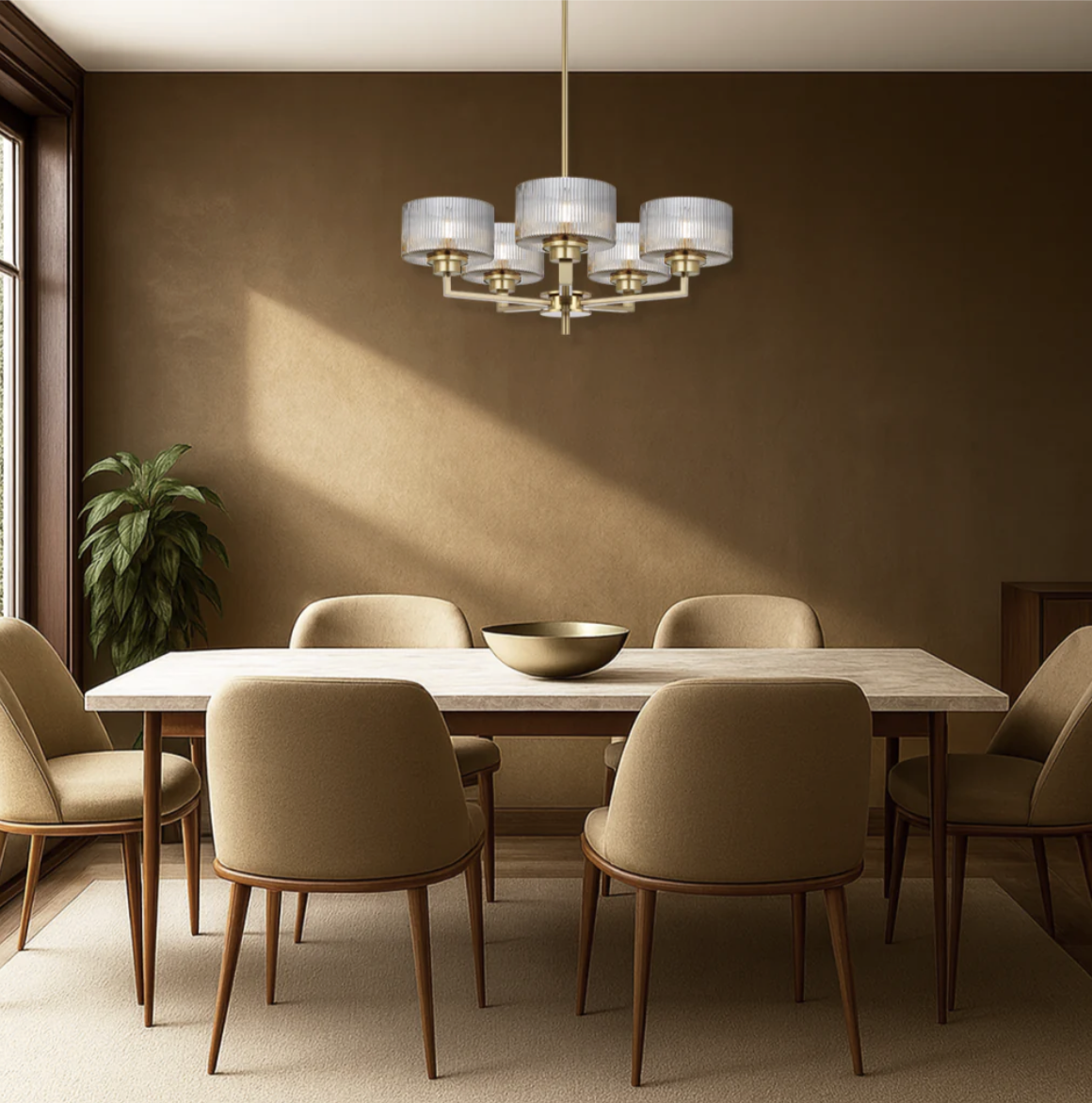 Moreno II 5LT Pendant - Aged Gold E14 - lifestyle