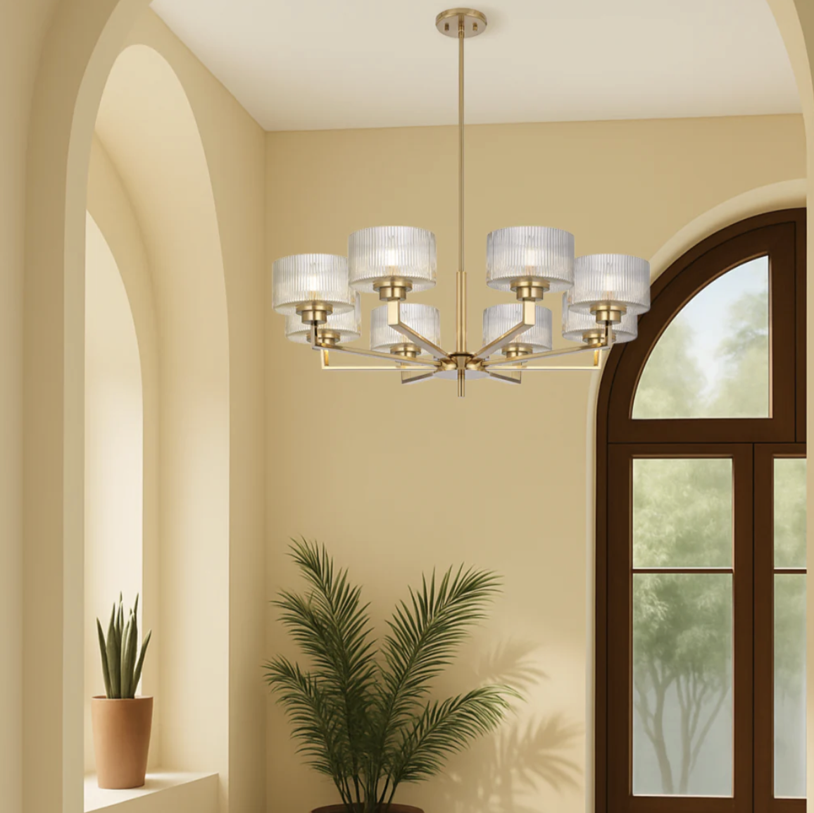 Moreno II 8LT Pendant - Aged Gold E14 - lifestyle