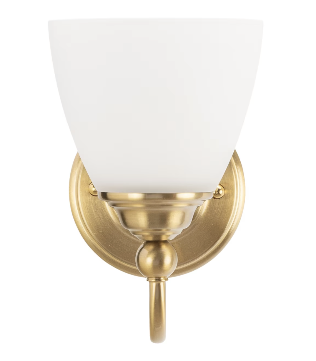 Nova 1 Light Wall Light Satin Brass 1001586 - front