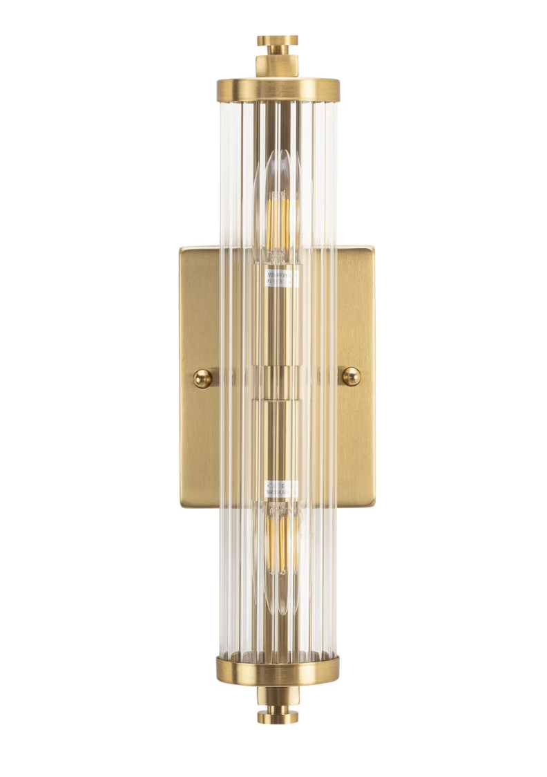 Rockford 2 Light Wall Light Satin Brass 1001588 - front