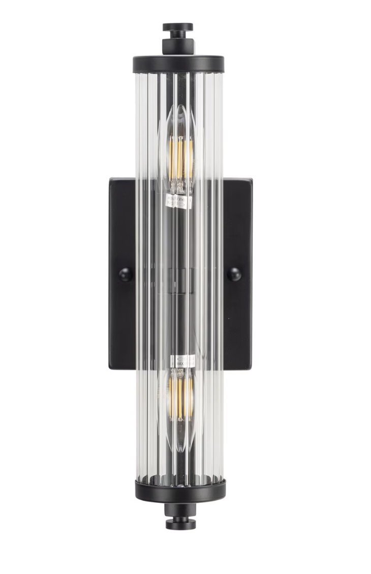 Rockford 2 Light Wall Light Black 1001589 - front