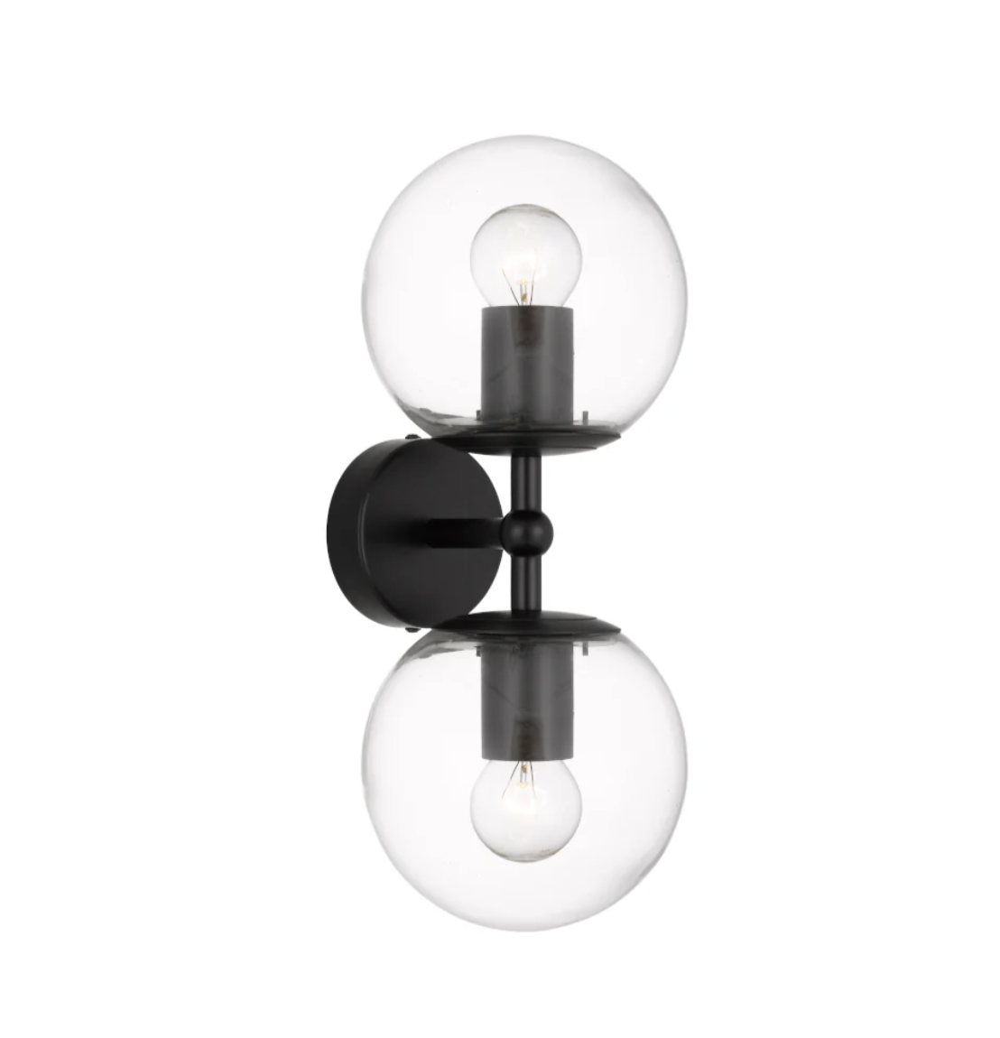 Eterna Black/Clear 2LT Interior Wall Light ETERNA WB2-BKCL