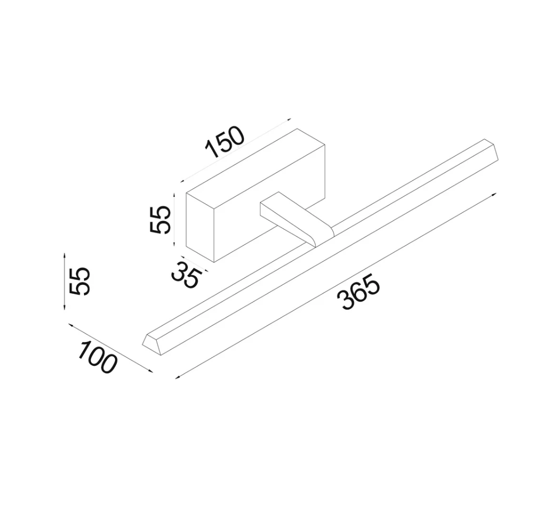 Lineal Black Wall Light - 3 Sizes  - small dimensions