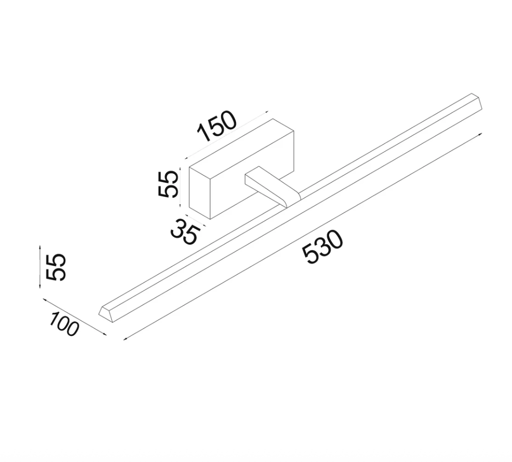 Lineal Chrome Wall Lights - 3 Sizes - medium dimensions