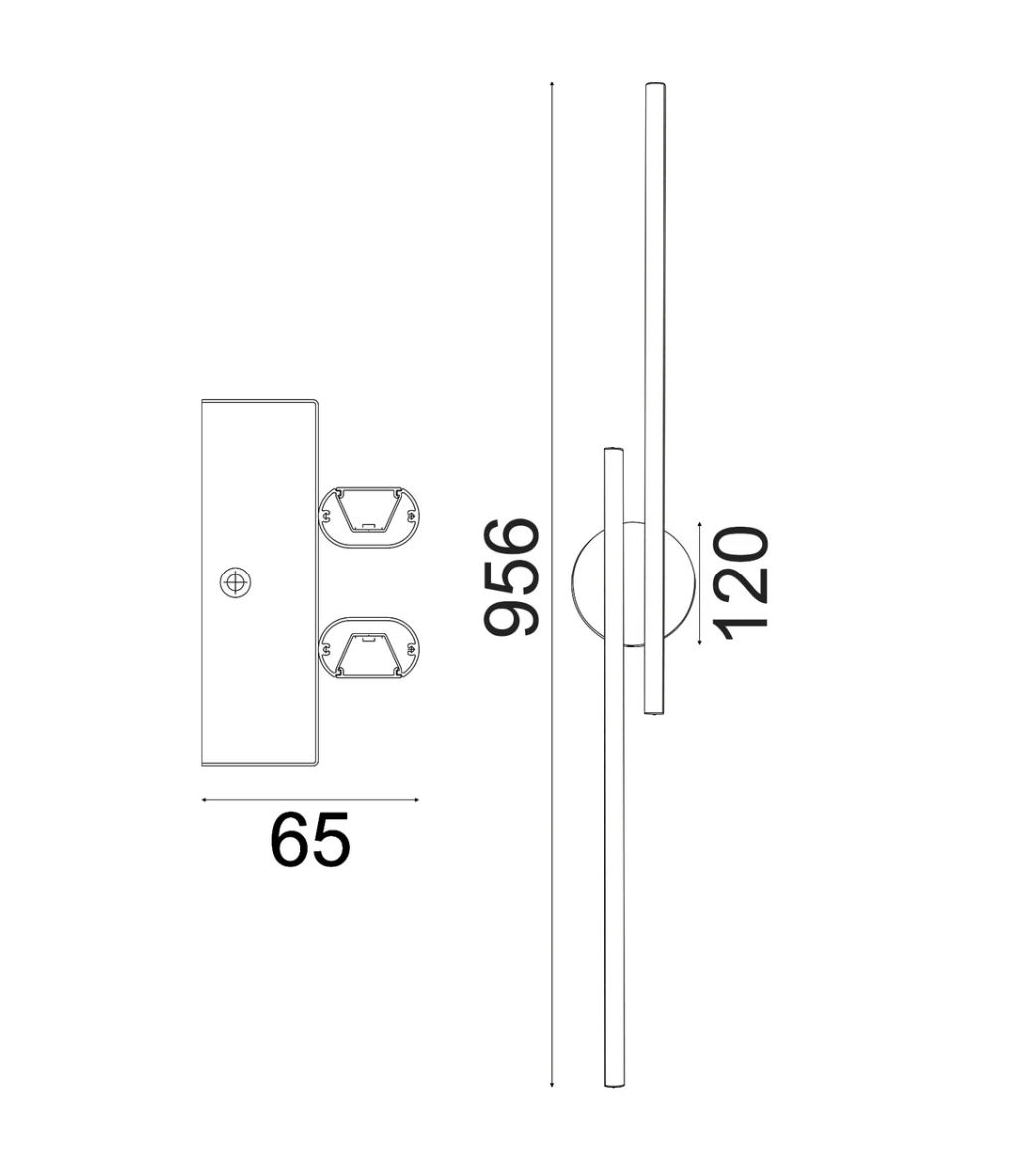 Racha White Interior Wall Light Racha2 - dimensions