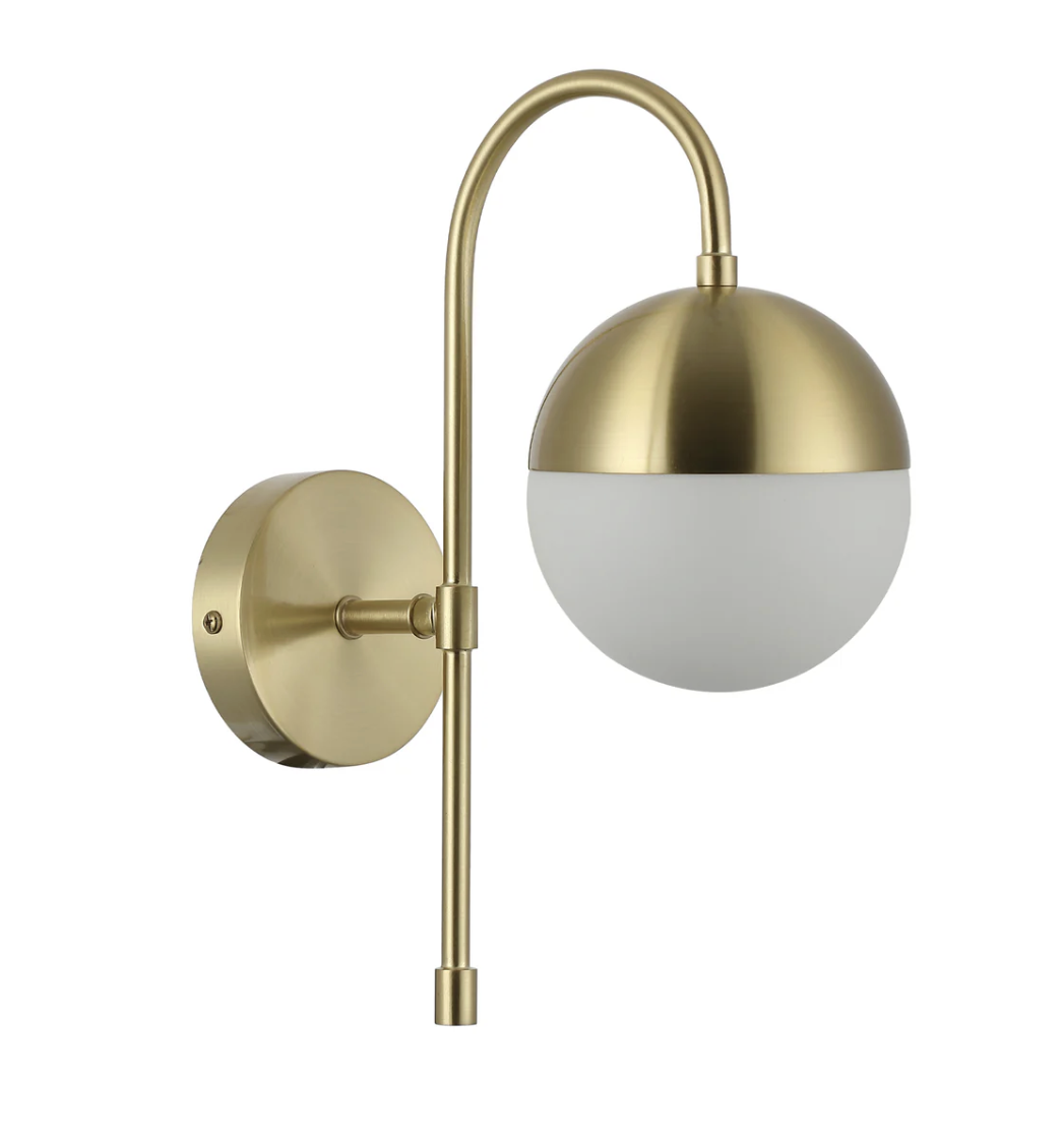 Aro Satin Gold Interior Wall Light ARO2 - off