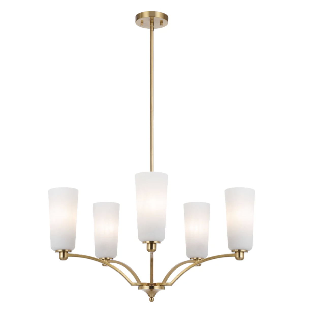 Brevan 5Lt Ant Gold / Alabaster Pendant