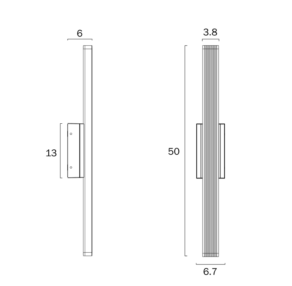 Ostel 1 Exterior Wall Light White OSTEL EX1-WH 0 dimensions