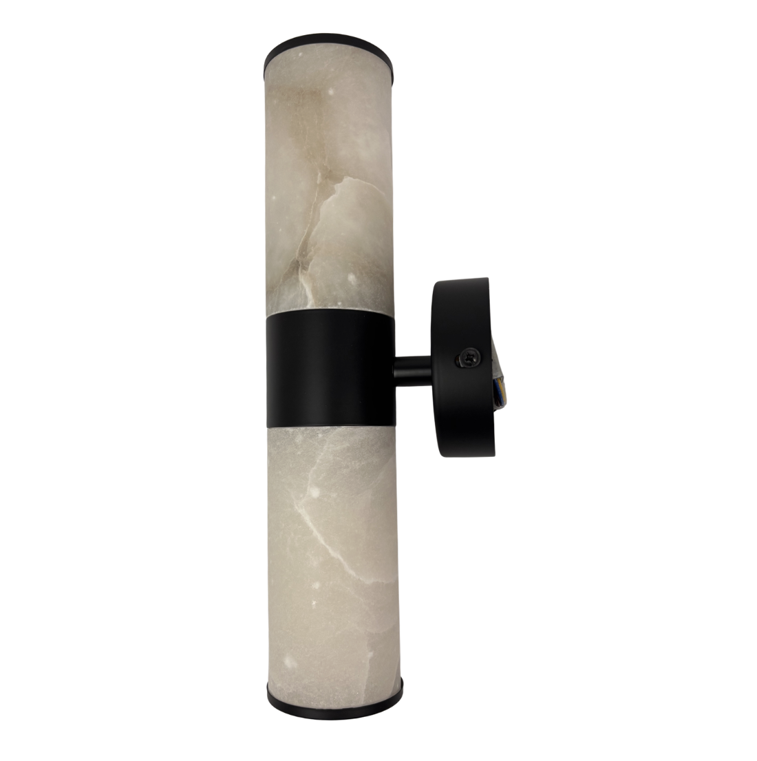 Bellano 2LT Wall Light BLK - Alabaster Stone AW-1237-BLK - side