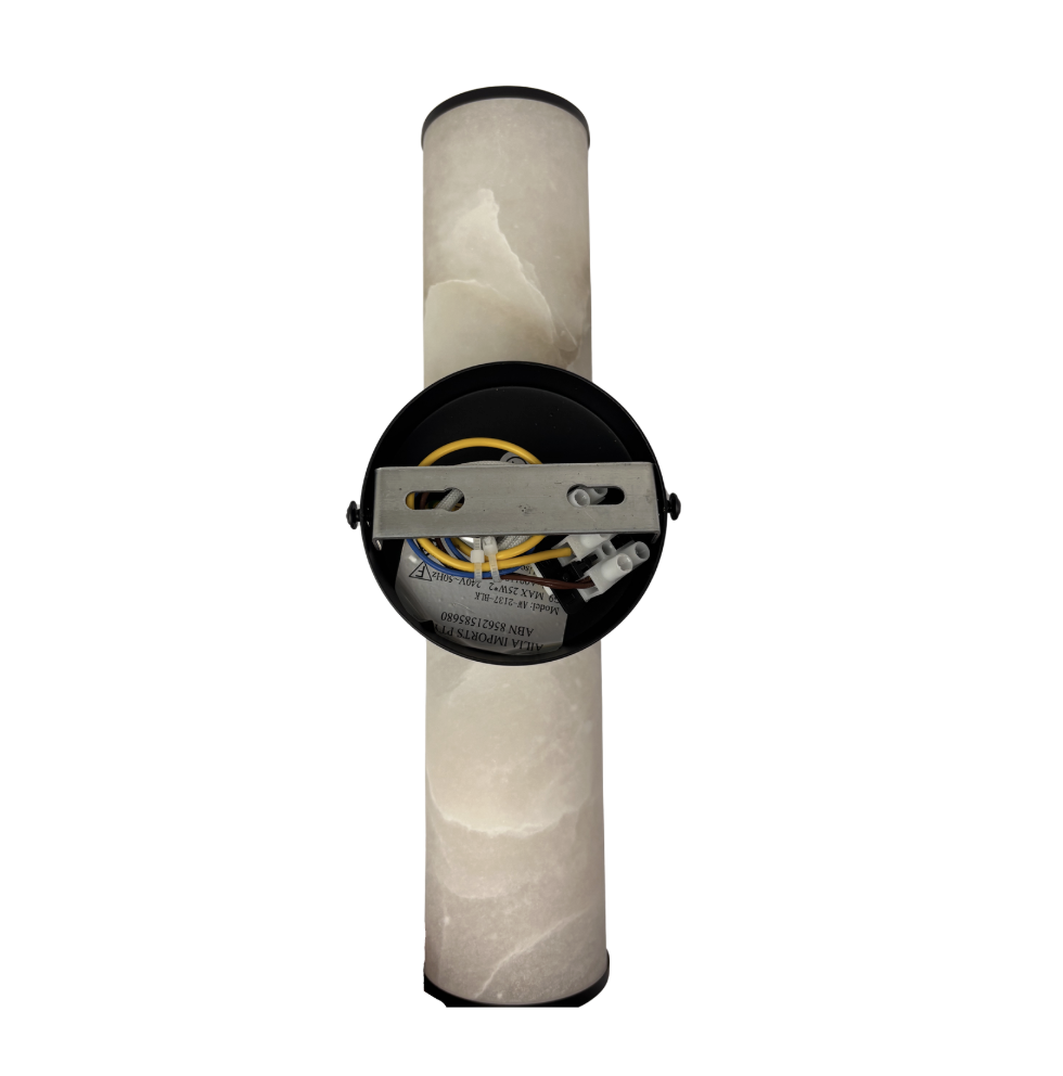 Bellano 2LT Wall Light BLK - Alabaster Stone AW-1237-BLK - back