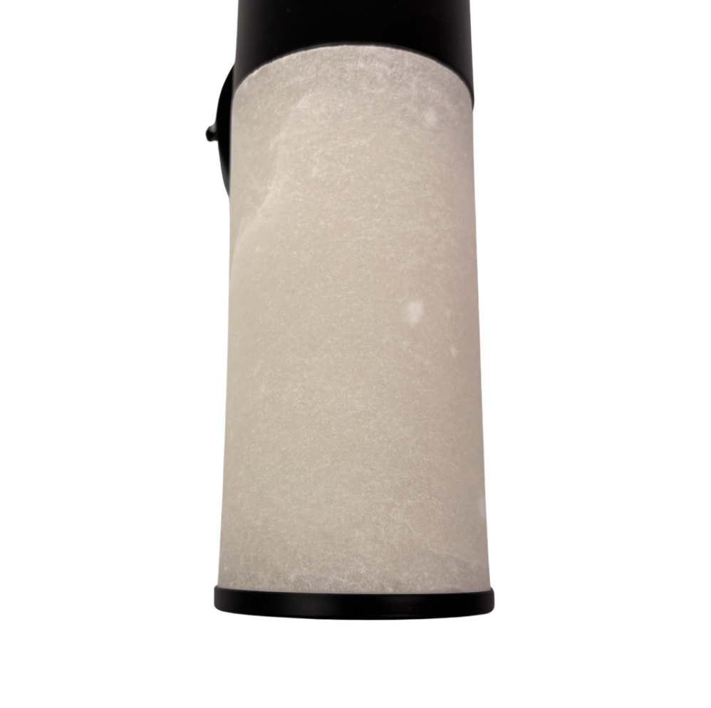Bellano 2LT Wall Light BLK - Alabaster Stone AW-1237-BLK - close up
