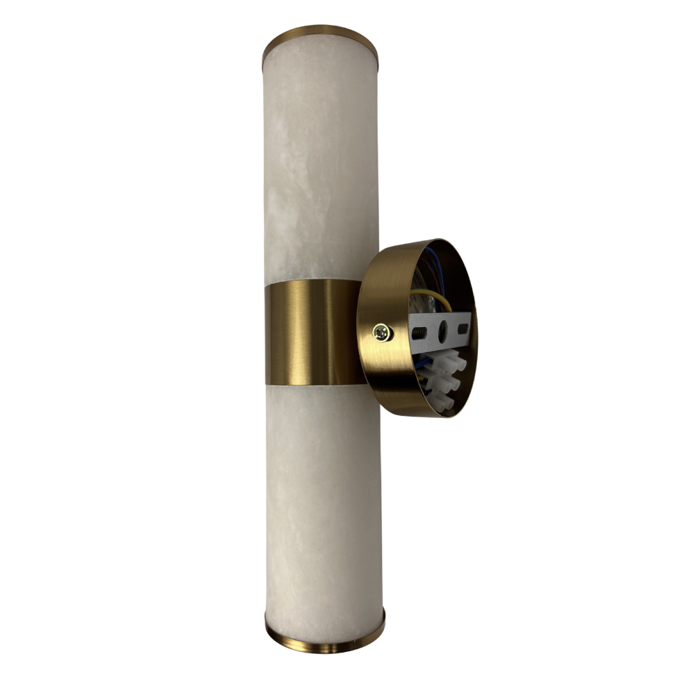Bellano 2LT Wall Light BRS - Alabaster Stone AW-1237-BRS - back