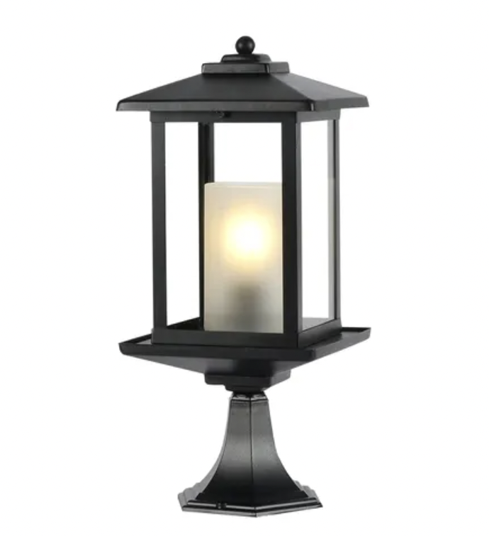 Barnet Exterior Pillar Mount - Black IP44 - E27