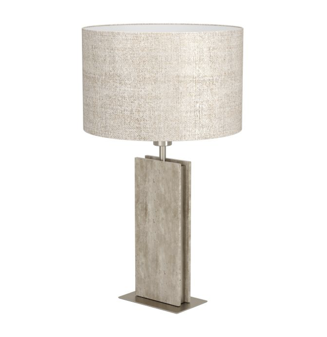 Belesar Table Lamp Satin Nickel & Natural - 390408N