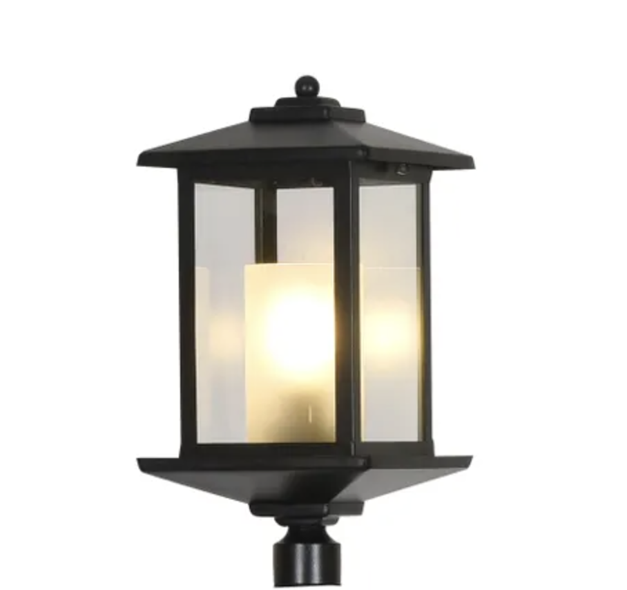 Barnet Black Exterior Post Light - 2 Sizes  - close up 