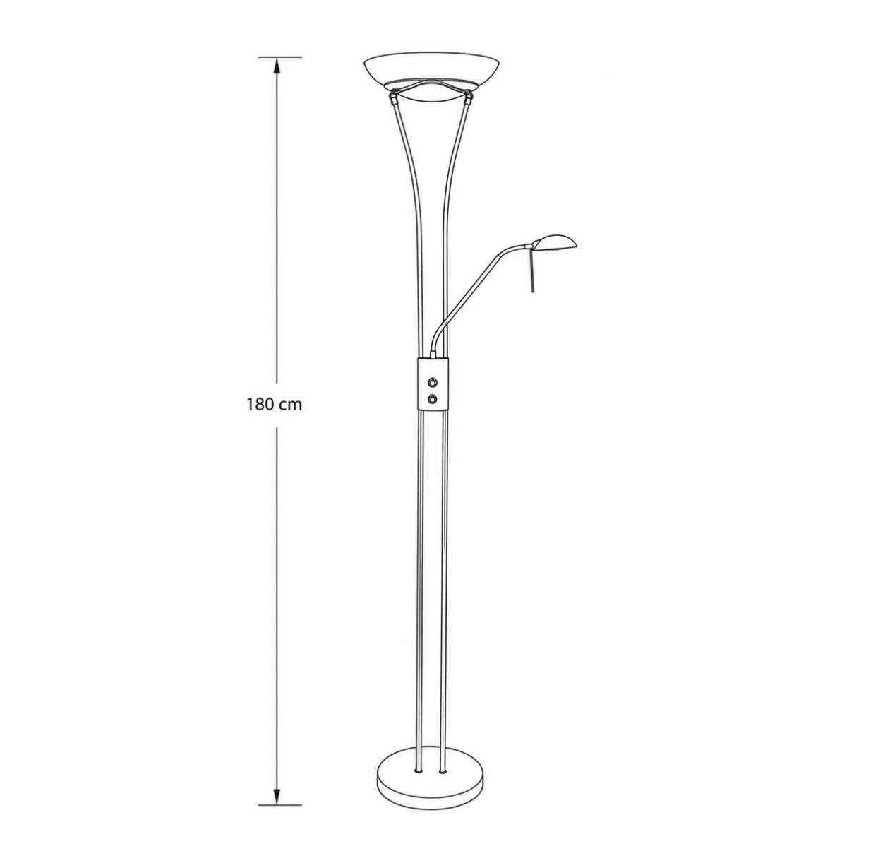 Reed Ant Brass LED Mother & Child UpLighter LL-LED-01AB - dimensions