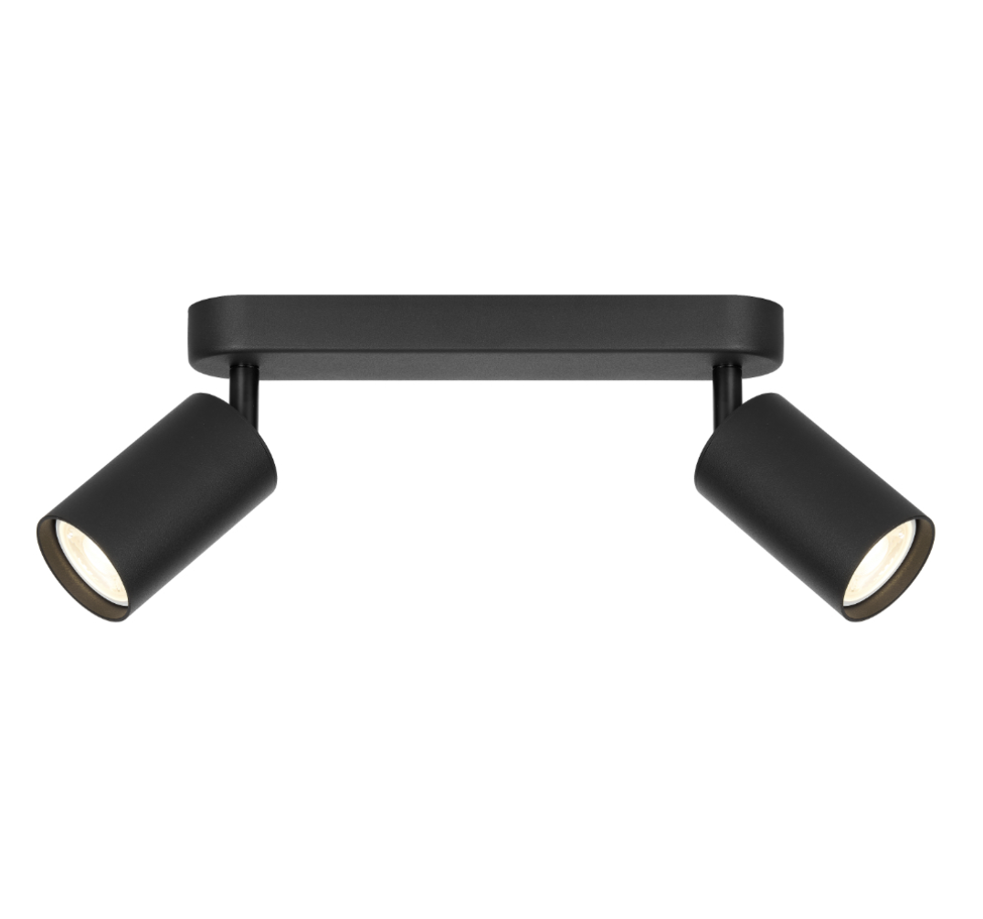 Picard Black Wall Spotlights - 3 Sizes - 2 light