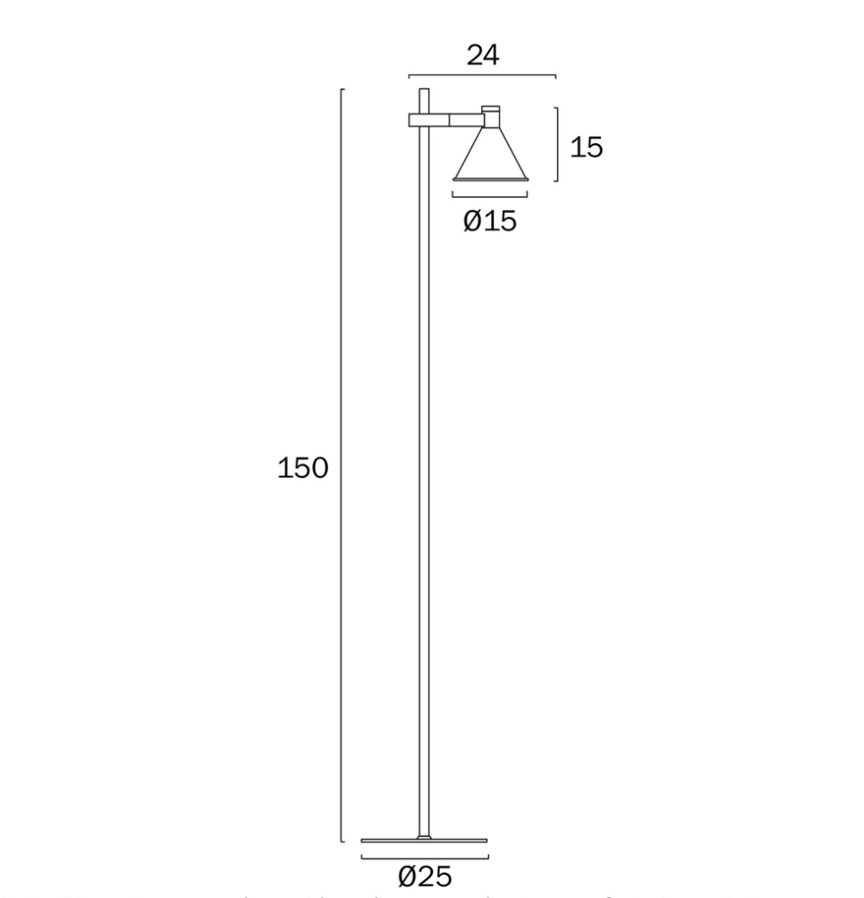Rosner White Floor Lamp  - dimensions