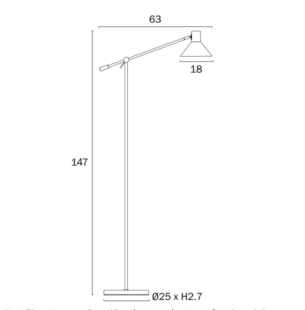 Olav Beige Floor Lamp - dimensions