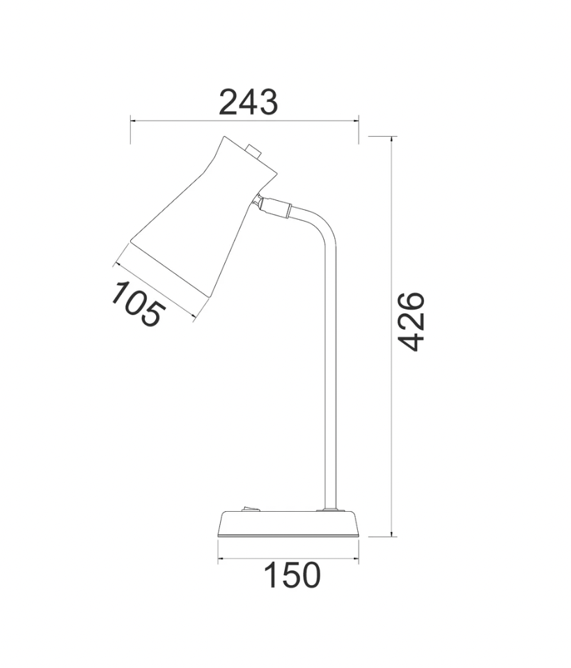 Mecto Deck Lamp - 2 Colours  - dimensions