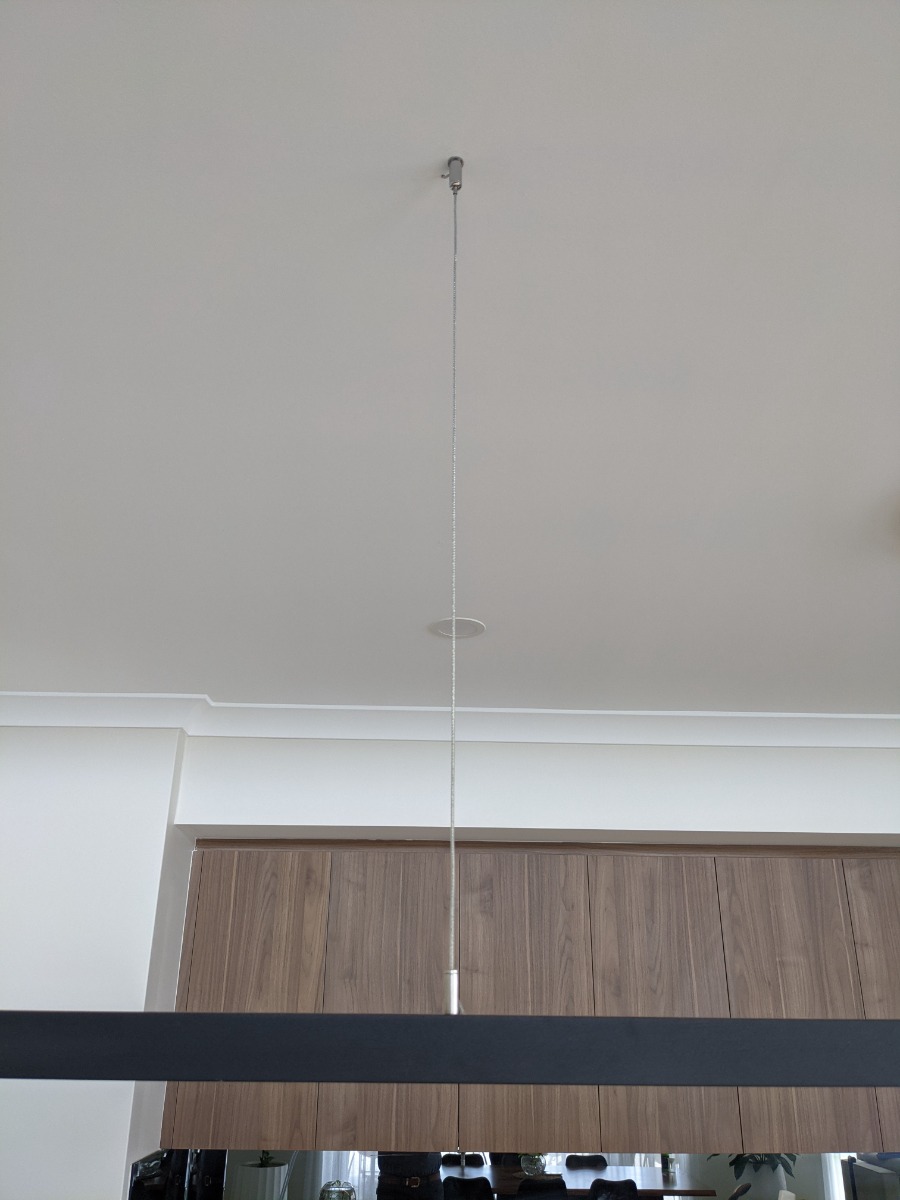 Ailia Sleek 1.5m Long Black LED Linear Pendant Light - ceiling mount