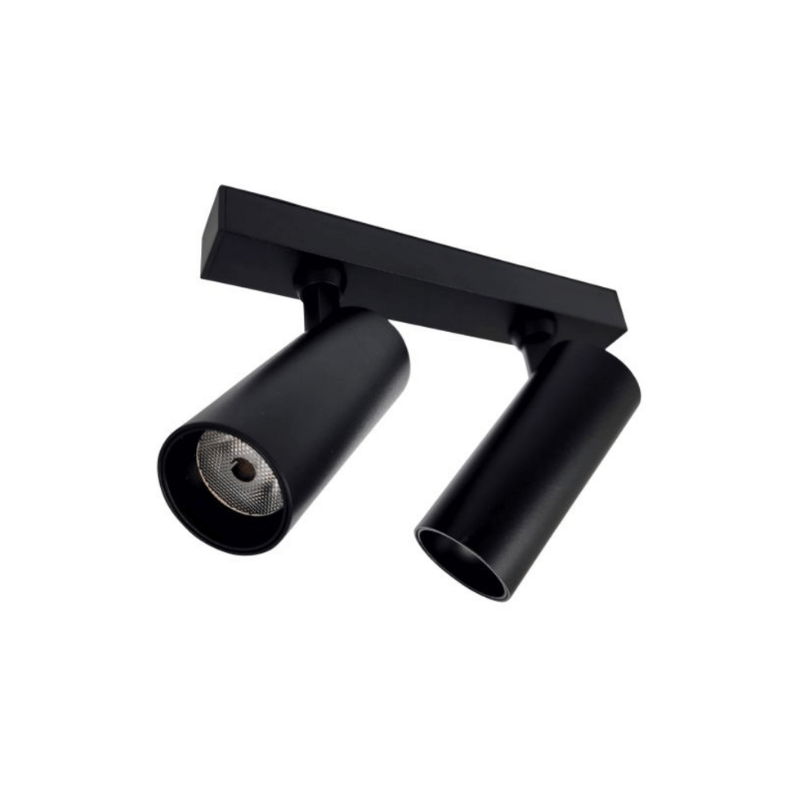 Magnetic Track Spot 35 Double adjustable spotlight head - Black or White- black 2 