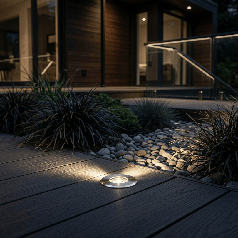 Stoop Deck Light  12v 1.5w 3k IP67 - AE4126SS-NL - Narrow Beam - lifesytle