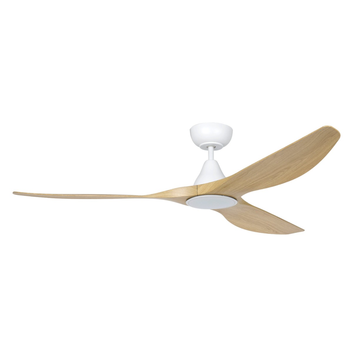 Eglo Lighting Surf DC Ceiling Fan with LED Light Kit - White with Oak Blades 60inch