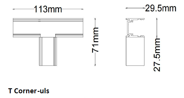T Corner Dimensions