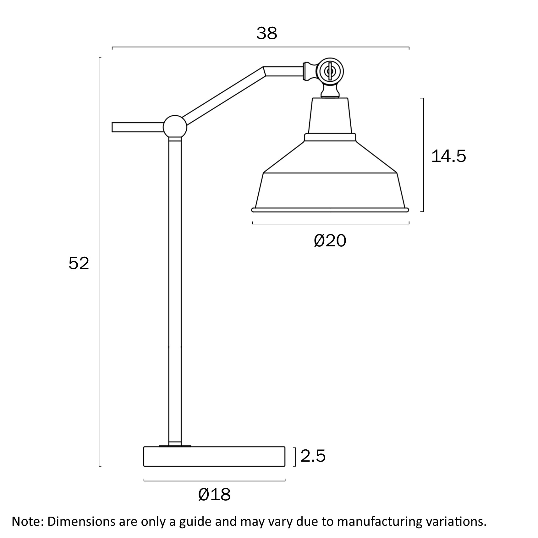 Telbix Lighting Kylan Table Lamp Dimensions