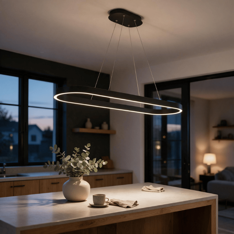 Ailia Imports Taree Oval Black Pendant - lifestyle