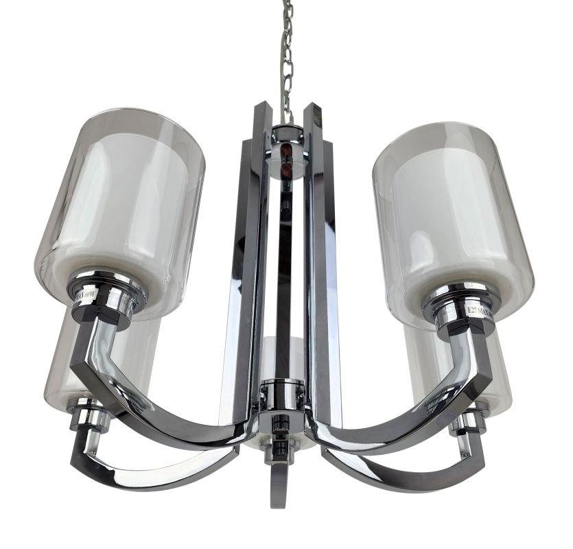 Ailia Imports Totten 5 Light Chrome Pendant Light 2