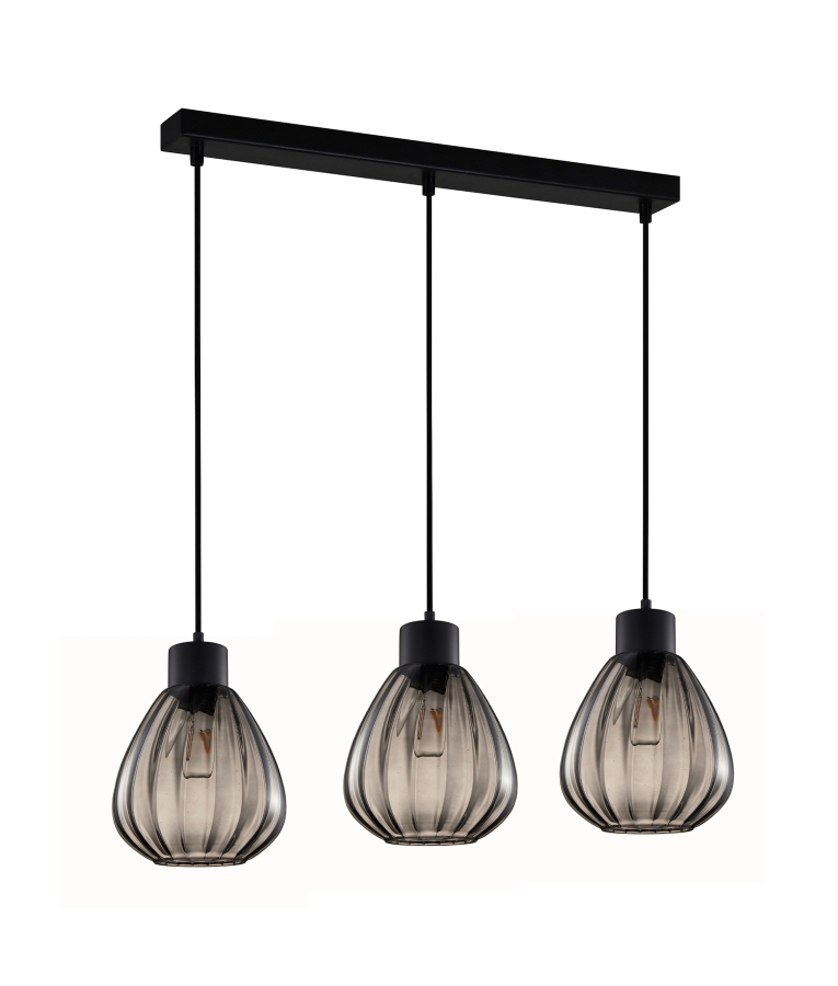 CLA Tulip2 3 Light Bar Light - Smoke Glass
