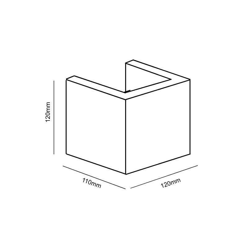 Beales White Cement Exterior, IP54, 2x5w, 3K - dimensions