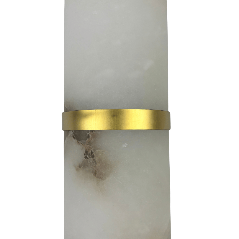 Valle Brass/ Alabaster Stone Wall Light - close up