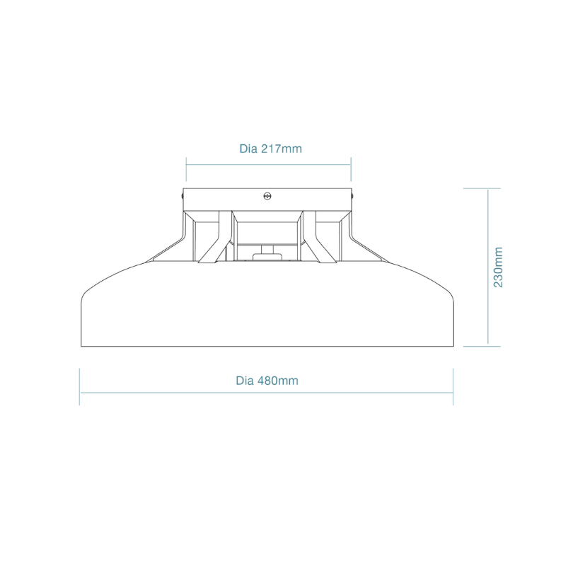 Fantom DC 480mm White Bladeless WIFI Ceiling Fan MFDC480W - dimensions