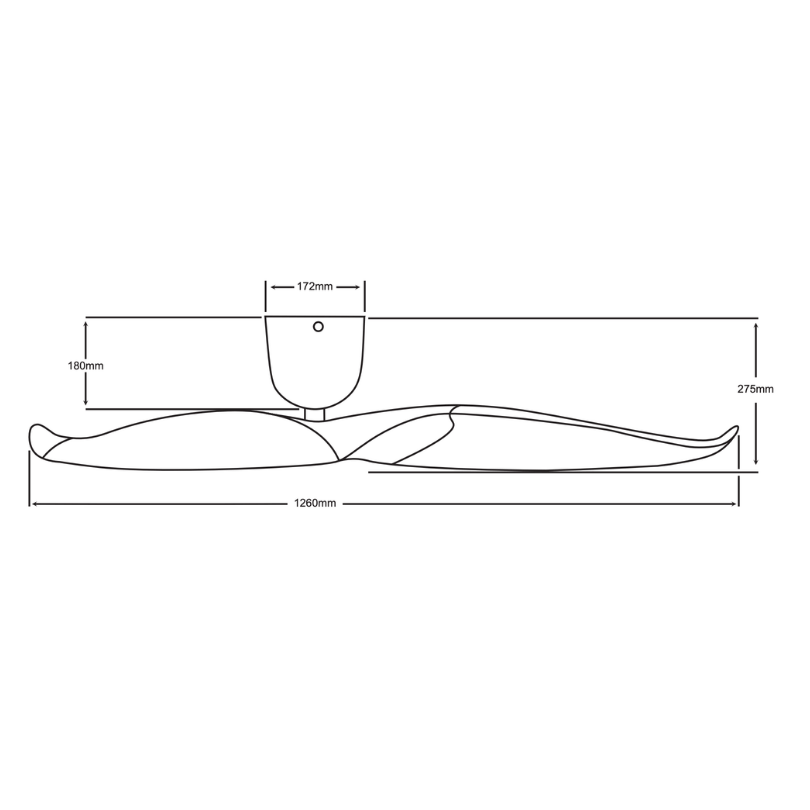 Aeratron AE2+ DC 50" White (Plus) NL Fan PL250WH - dimensions