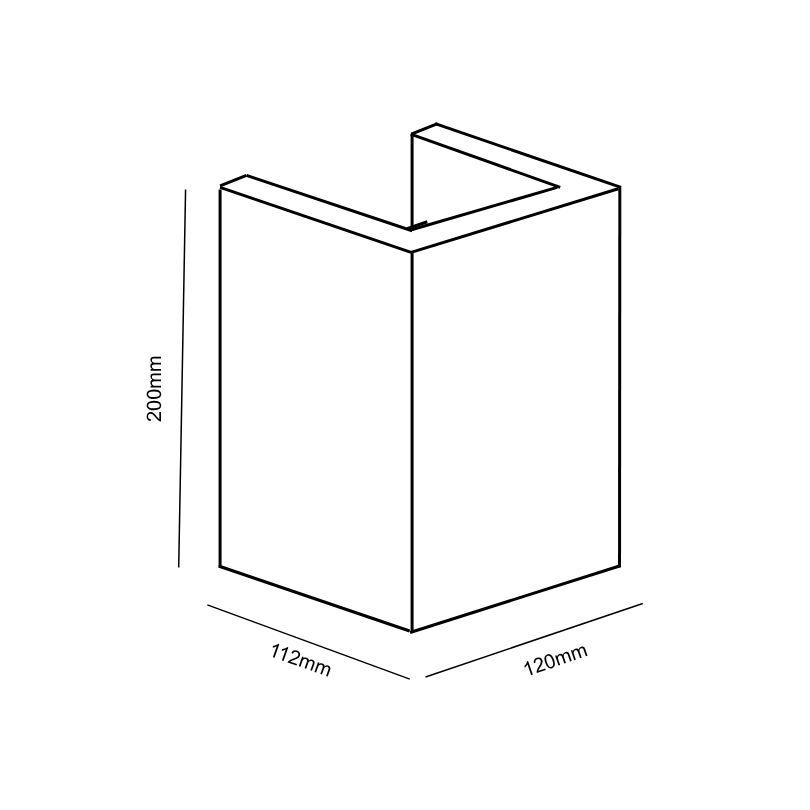 Beckett White Cement Exterior 2x5w, IP54, 3K - dimensions