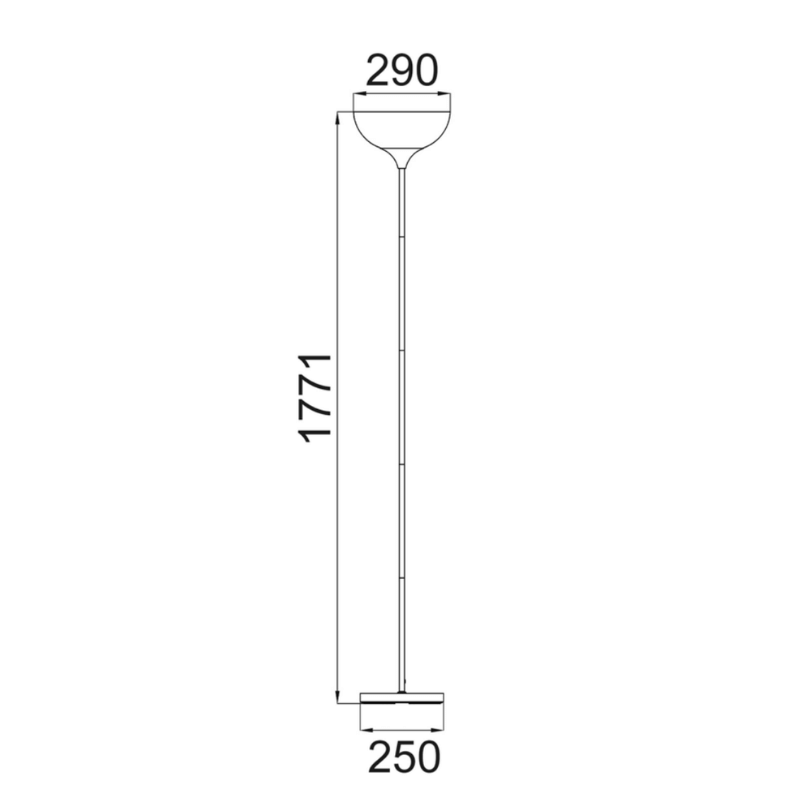 Progetto Black Uplighter Lamp - dimensions