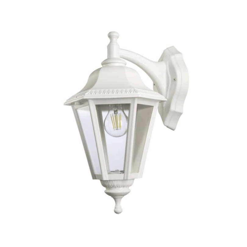 Roman Poly Carbonate Black & White Coach Lights - white