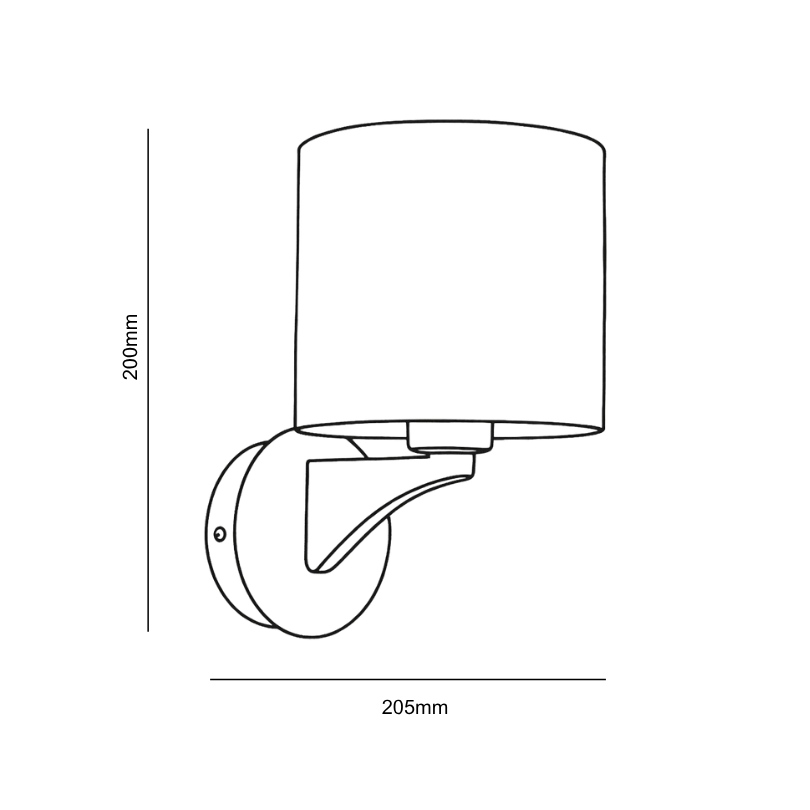 Kirsten White 1LT Wall Light - lifestyle - dimensions