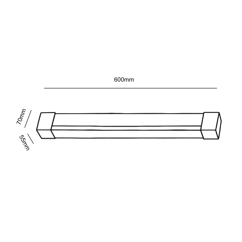 Rex waterproof white Batten 20w CCT 206409 - dimensions