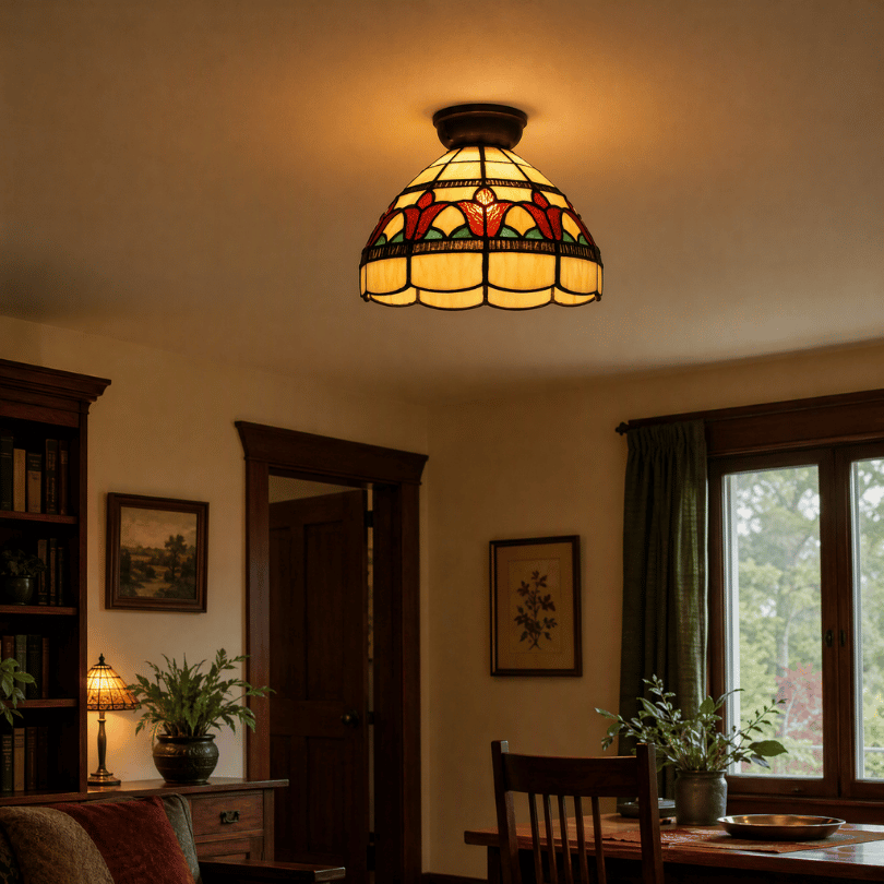 Toongabbie Lighting BF101333 Leadlight Batten Fix DIY Shade - lifestyle
