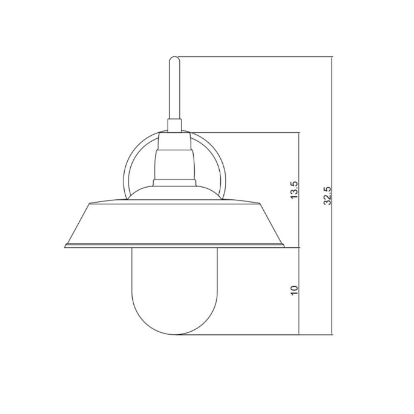 Hudson Wall light Black OL7890BK - dimensions