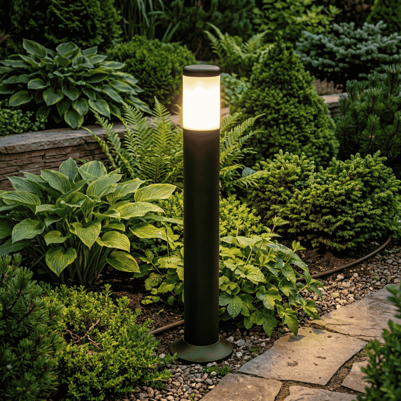 Kenra Bollard Black E27, IP65, Polycarbonate lifestyle 2