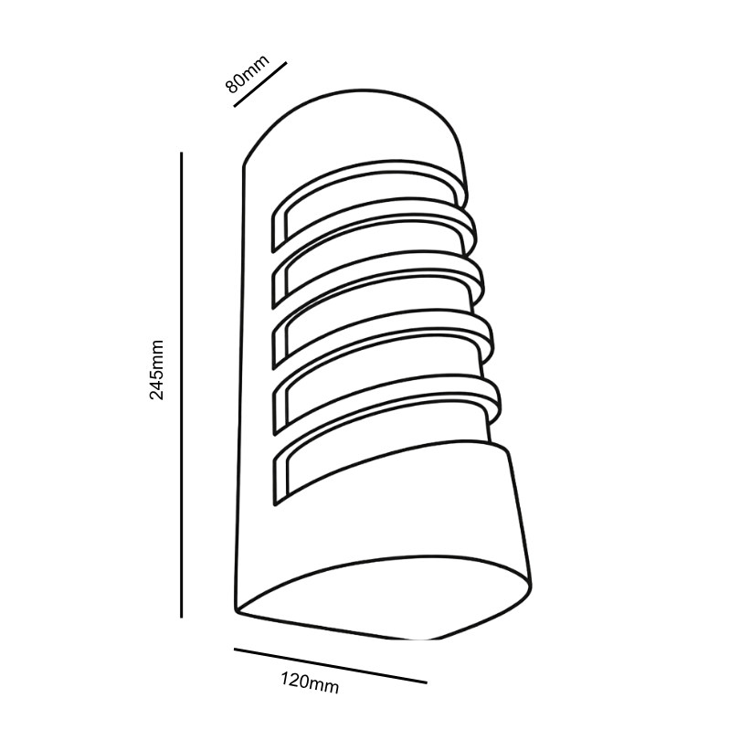 Roydon Wall Light - 2 Colours  dimensions